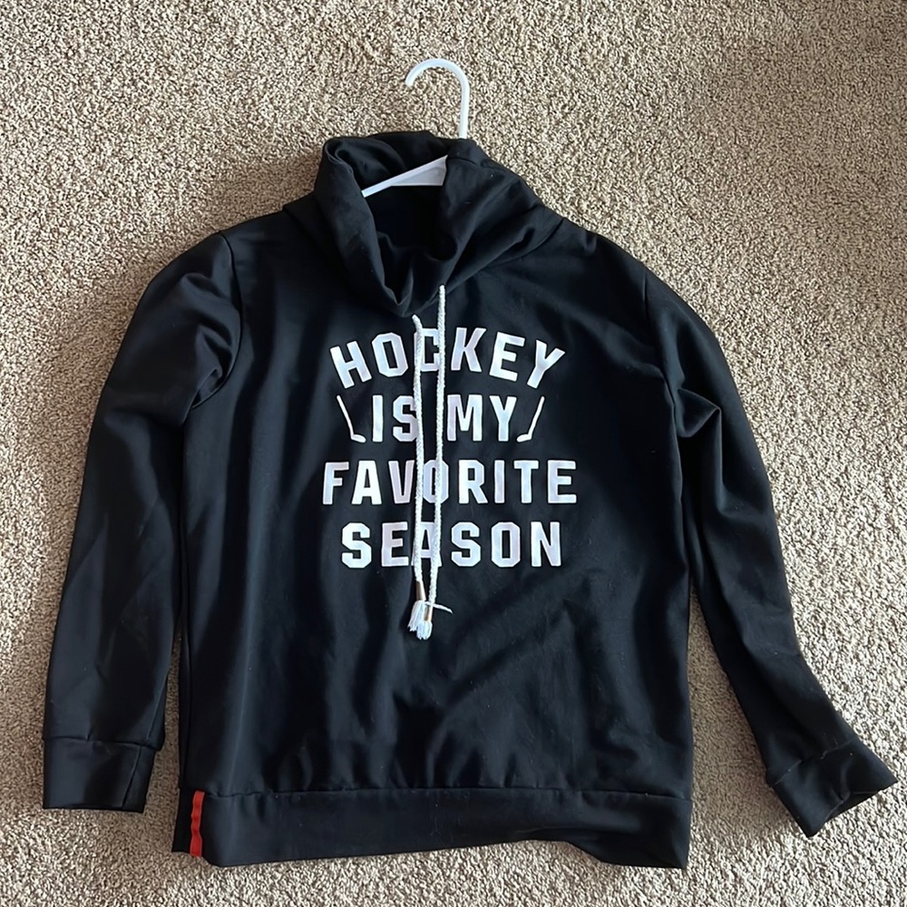 Hockey is my favorite season sweatshirt (no hood), cowl neck
